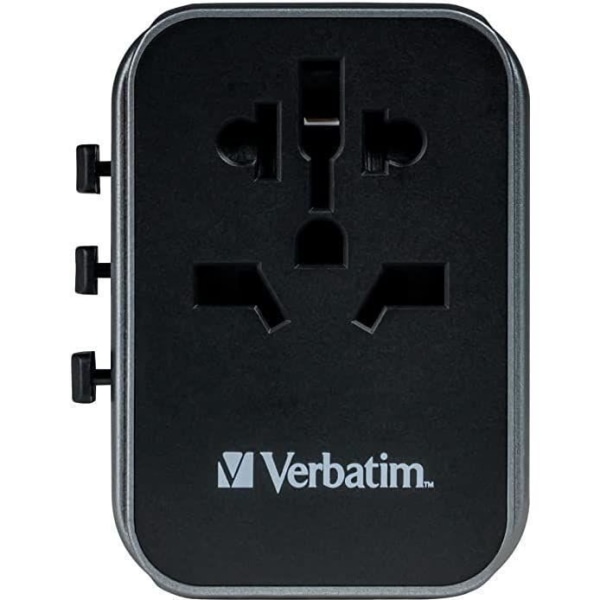 Verbatim UTA-03 Universal Travel AC Adapter - Grå/Svart - TU