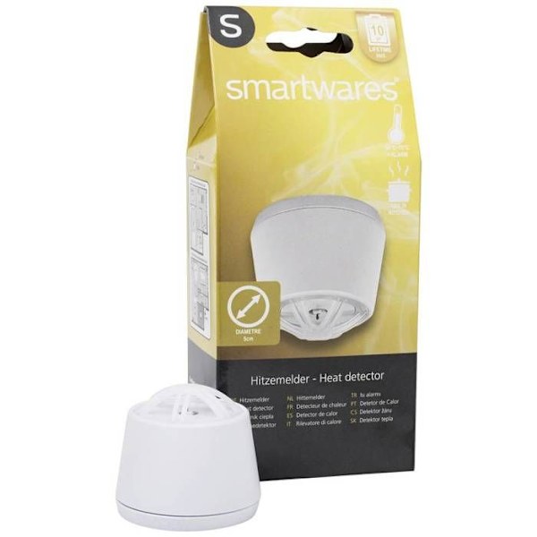 Smartwares FHE-18600, Värmestegringshastighetsdetektor, Trådlös, 54 °C, Ytmonterad, vertikal, 40 m²