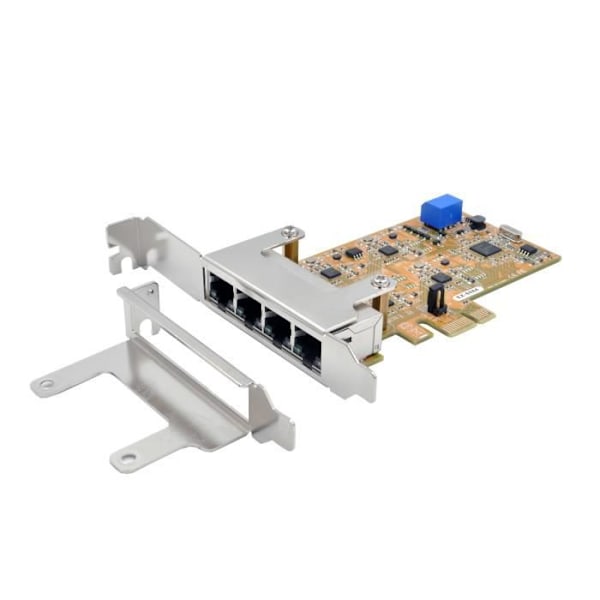 Nätverksadapter - EXSYS - EX-6084 - 4 x 1000Base-T - PCI Express x1 - Flödeskontroll