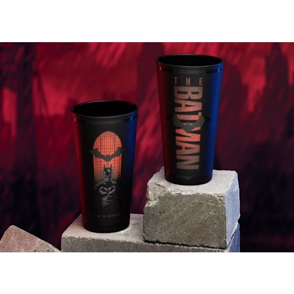 Batman Black and Red dricksglas - PALADONE - 400 ml - Batman licens Flerfärgad