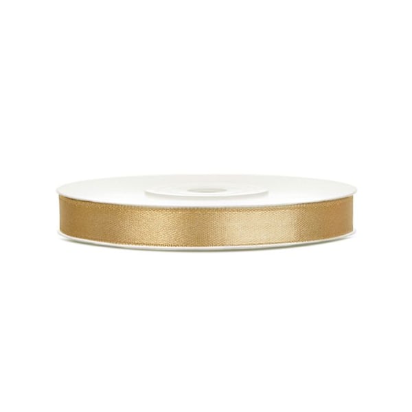 Satinband guld ockra 0,6 cm x 25 m - Guld Ljus gyllene