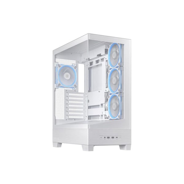 PC Chassi Asus A31 PLUS TG ARGB - Midsize, Härdat Glas, RGB, Vit, ATX/Micro-ATX/Mini-ITX