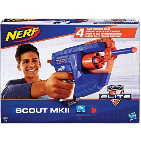 Dart Gun - NERF - Elite Scout MKII - Flerfärgad - Blå - från 8 år och uppåt Flerfärgad