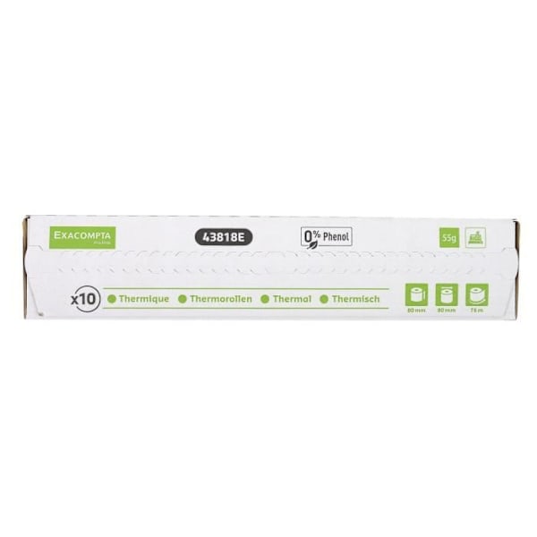 Kassakassett för kassakvitton - Exacompta - 80x80mm - 76m - 1 termisk vik - Utan fenol