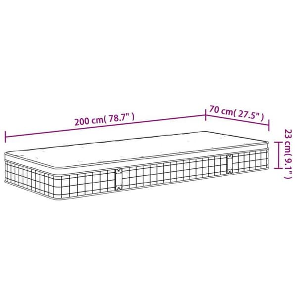 vidaXL Bonnell Springmadrass Medium 70x200 cm 372952