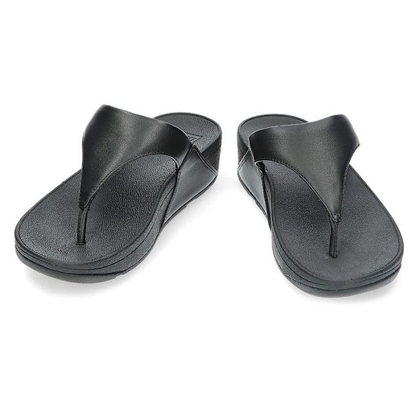 Sandaler Dam - FitFlop - Lulu - Svart Läder - Microwobbleboard Sula - Ergonomisk Komfort Svart 40