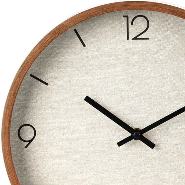 Modern väggklocka vit och beige 30 cm brun