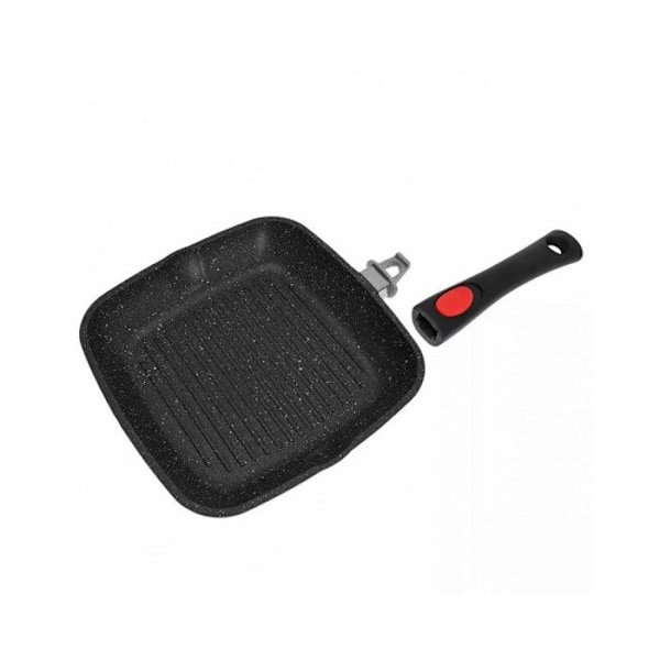 Stekpanna - KINGHOFF - KH-1510 - 24 cm - Granitnon-stick - Avtagbart handtag Svart