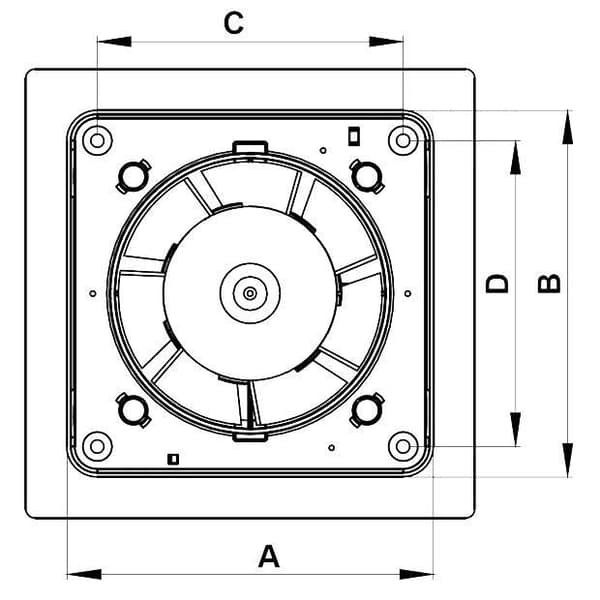 Köksbadrum väggmonterad ventilationshuv med timer 5 "125mm vit