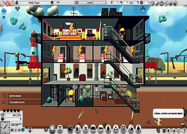 PS4-spel - TOPLITZ - Mad Tower Tycoon - 100 våningar - Skyscraper management - Elevators & events