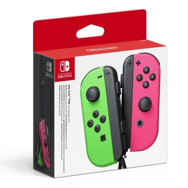 Ett par Neon Green &amp; Neon Pink Joy-Con-kontroller för Nintendo Switch