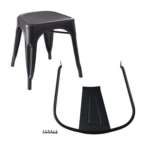 Grunder - 33DC01S4-BK - Amazon Set med 4 matstolar i metall, Svart, 51 x 43 x 85 cm