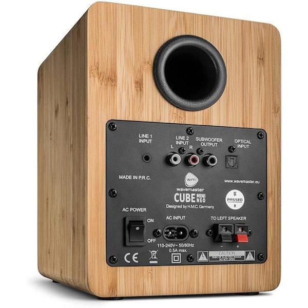 Högtalare Högtalare - WAVEMASTER Cube Mini Neo Bamboo - Bluetooth 2.1 - 36 W - Brun Bambu