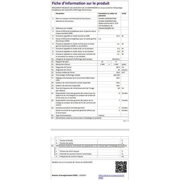 iiyama ProLite XCB3497WQSNP-B