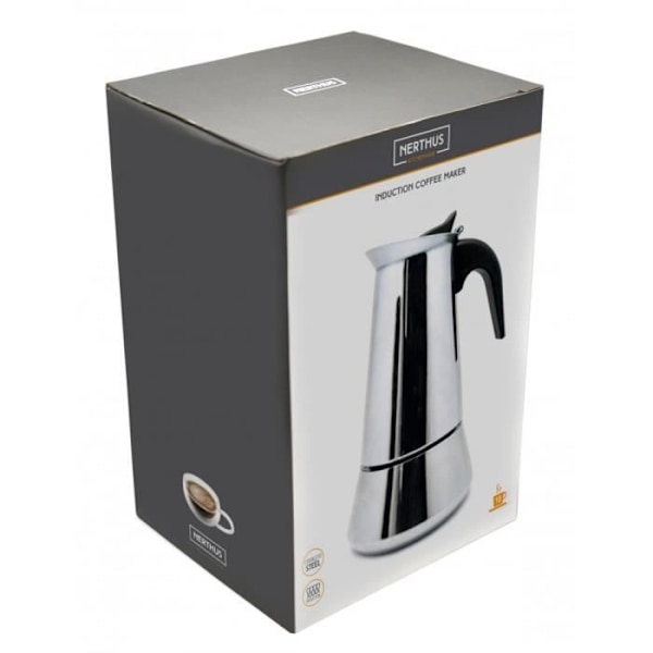 Induktion kaffebryggare - Nerthus - FIH 408 - 10 koppar - Rostfritt stål - Tål diskmaskin