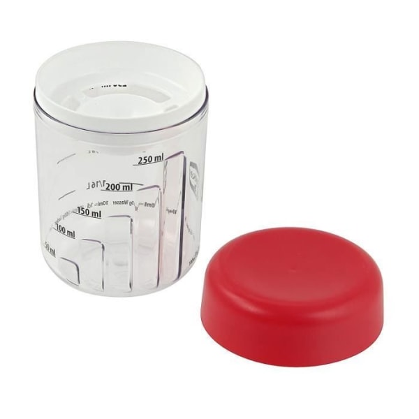 Dr. Oetker Mix mätbägare med äggavskiljare 250 ml transparent-röd plast, 4 x 4 x 5 cm - 1804