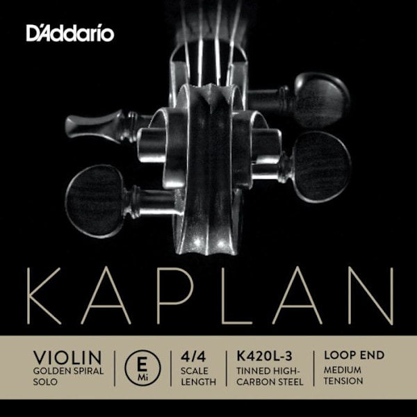 MI Violin 4-4 Kaplan Golden Spiral Solo Loop, Medium Gauge - Violin - Violin 4-4 - String - [ E Loop-End String for Violin 4-4,