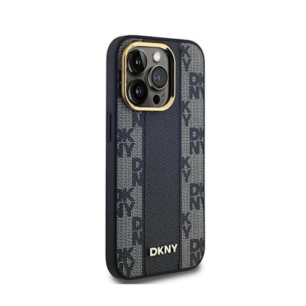 DKNY Cuir à damier Mono Pattern MagSafe - Fodral för iPhone 13 Pro Max (Svart)