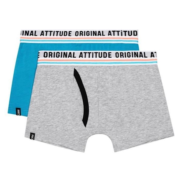 Boxers Kille - DIM - 2-pack - Stretchbomull - Grå - Bekväm och Ideal för Sport Grå 8 år