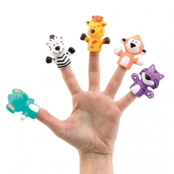 LUDI - Savane fingerdockor - 5 mjuka plastdockor för att ge berättelser liv Flerfärgad