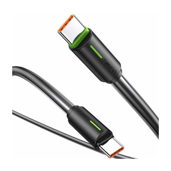 USB-C/USB-C-kabel USAMS 1 m 60 W Svart