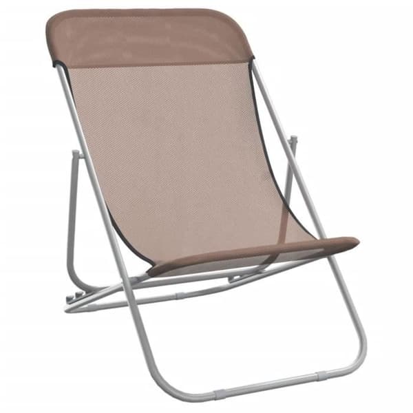vidaXL hopfällbara strandstolar 2 st Textilen pulverlackerat stål 360191