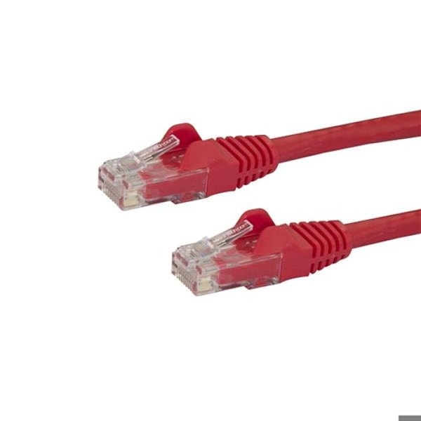 STARTECH Cat6 UTP nätverkskabel utan krok - 50 cm Röd - Snittsäker RJ45 Ethernet-kabel - Patchkabel
