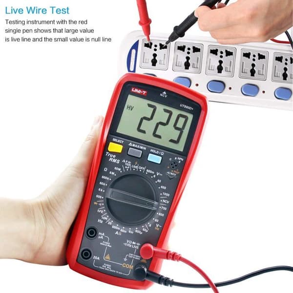 Digital multimeter - UNI-T - UT890D-6000 - True RMS - 6000 räkningar - Bakgrundsbelyst LCD-skärm