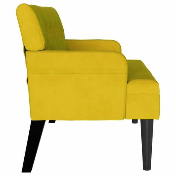 Banc Vidaxl Banc Chesterfield Gul 112 x 65,5 x 75 cm Sammet