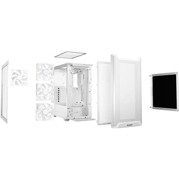 PC-chassi - BE QUIET! Pure Base 501 LX Vit - ARGB - 4 fläktar Light Wings LX - Luftflöde - Vattenkylning 360 mm