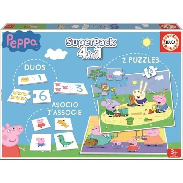 Pedagogiska spel - PEPPA PIG - SuperPack - Mixed - Från 3 år - Flerfärgad Flerfärgad