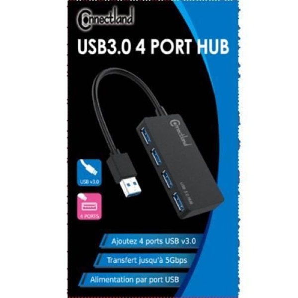 USB-hubb - Ej specificerat - 4 portar - USB 3.0 - Överföring 5 Gbps - USB-strömförsörjning