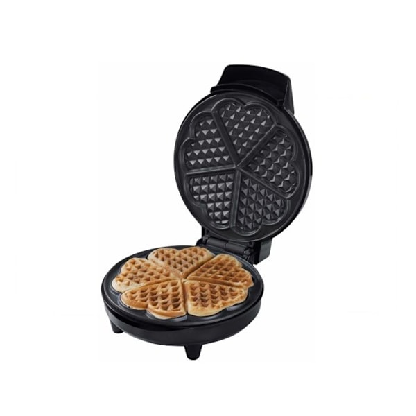 BESTRON AWM700S - Klassisk hjärtformad våffelbryggare med non-stick beläggning, 700 W, svart