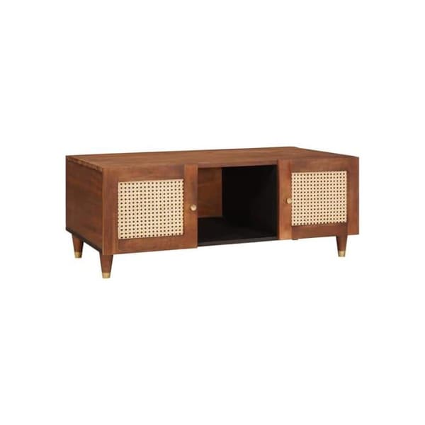 Mango trä soffbord - vidaXL - 100x54x40 cm - Brun - Rektangulär - Inbyggd förvaring brun