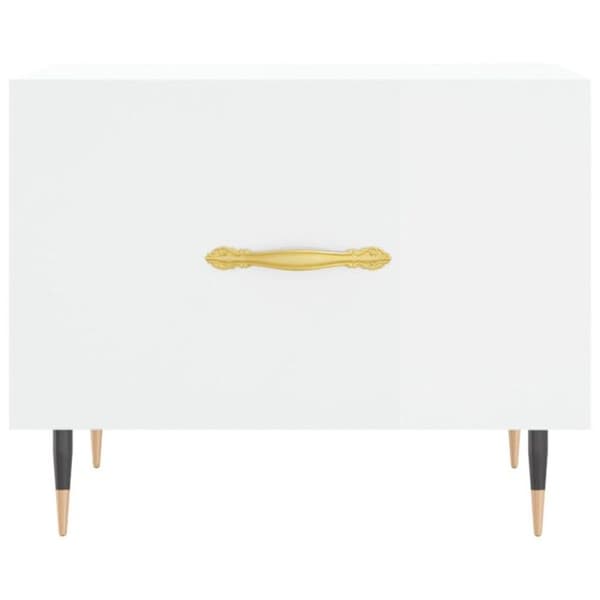 vidaXL Soffbord Glänsande Vit 50x50x40 cm Konstruerat trä 829352