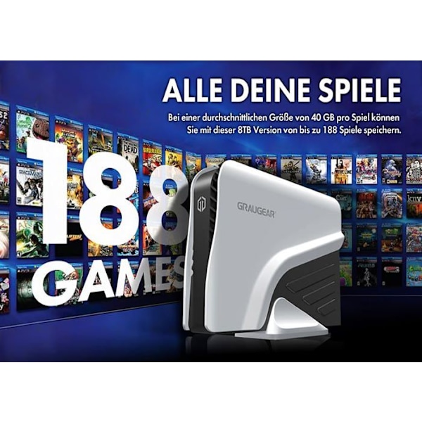 Extern hårddisk - Graugear - G-3501-A-10G - 8 To - Kompatibel med PS4/PS5 - Hög kapacitet