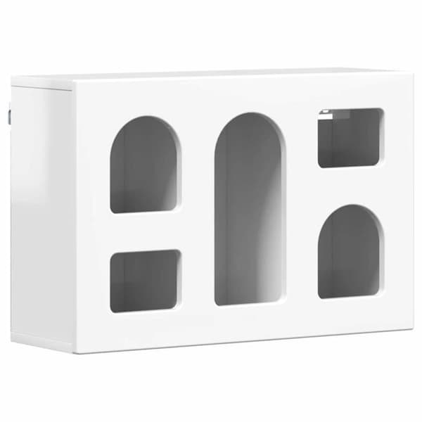 Modern väggskåp - vidaXL - Blank vit - Ingenjörsträ - 60x20x40 cm - 5 hyllor - Väggmontering