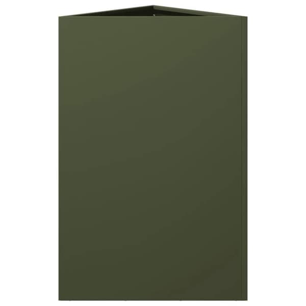 vidaXL Triangulär planteringslåda olivgrön 50x43x75 cm stål 851177