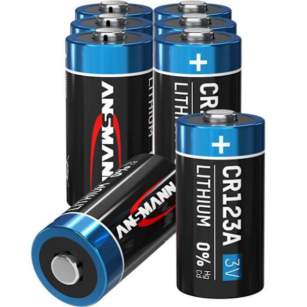 8x ANSMANN CR123A 3V litiumbatteri - högpresterande batteri (8 stycken)