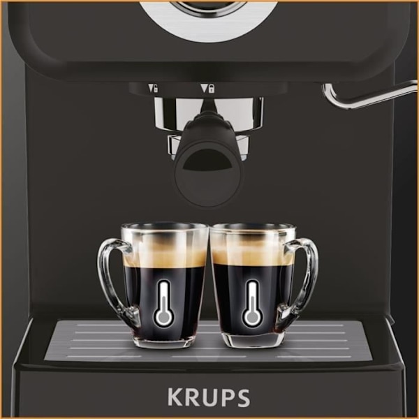 KRUPS Opio XP320810 express kaffemaskin - 15 bars - Ångmunstycke för cappuccino - Svart