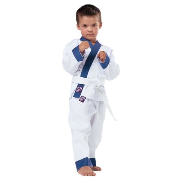 Barn Judo Kimono Drachenkralle - vit/blå - 100 cm Vit blå 110 cm