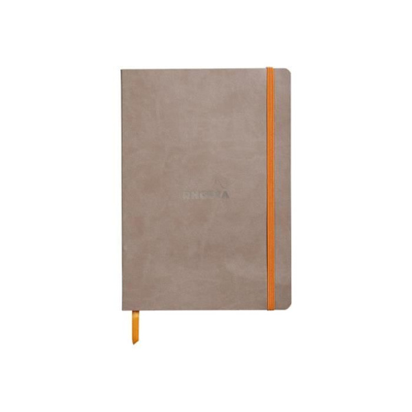 RHODIA Rhodiarama Notebook A5 80 ark - 160 sidor graderat elfenbenspapper syntetiskt taupe omslag