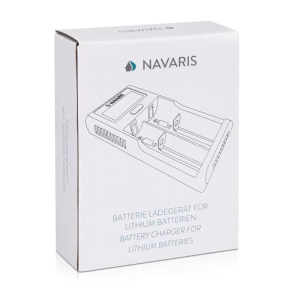 Navaris batteriladdare - Laddare för 10440/14500/16340/17670/18350/18500/18650/26650 Li-ion litiumbatterier - Med LCD-skärm