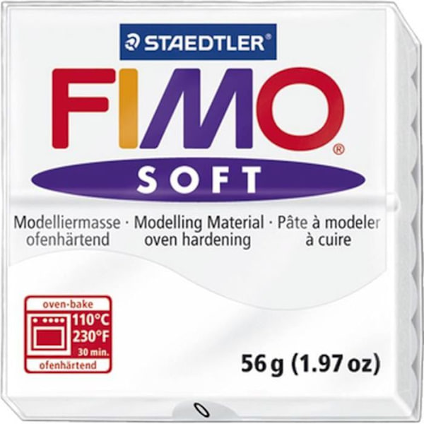 STAEDTLER Fimo Mjuk blockbakningsmodelllera 56 g vit Vit
