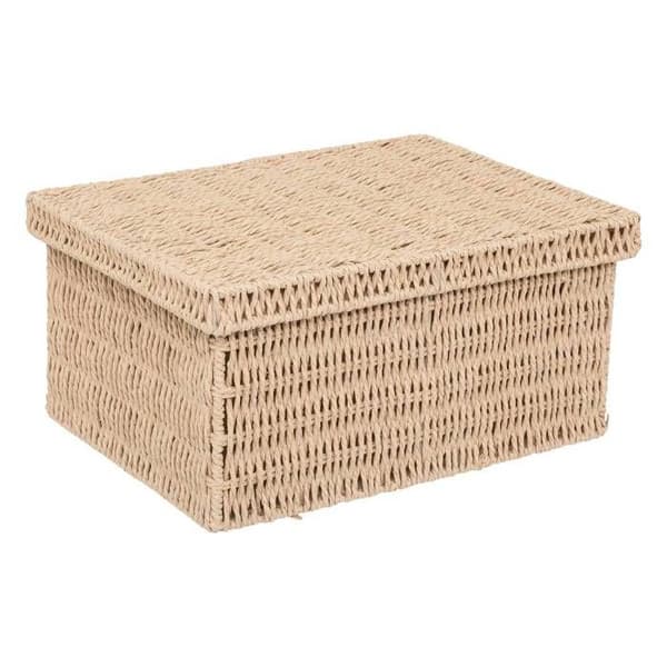 Set med 2 dokumentlådor "Kord" i flätat papper - 5five beige