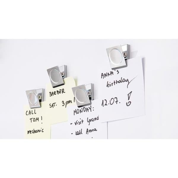 Silverfärgade magnetklipp - set med 4 magneter