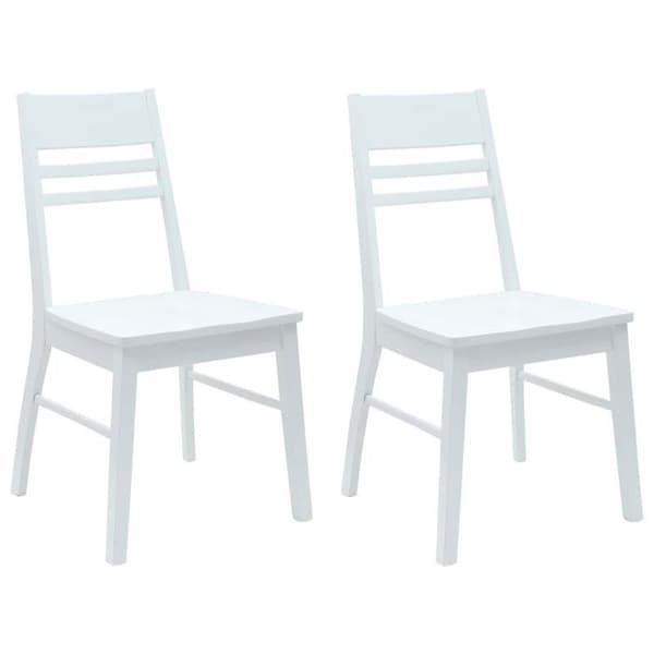 Matstol - VIDAXL - Ren design - Set om 2 - Gummiträ - Vit - 43x54x89 cm Vit