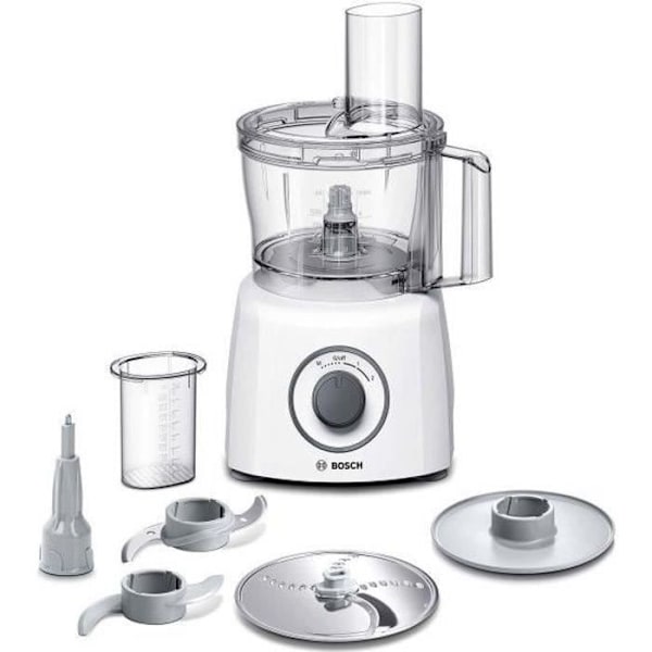 BOSCH MultiTalent3 MCM3100W multifunktionsrobot – fler än 20 funktioner – 800 W – 2,3 L kapacitet – Vit/Grå