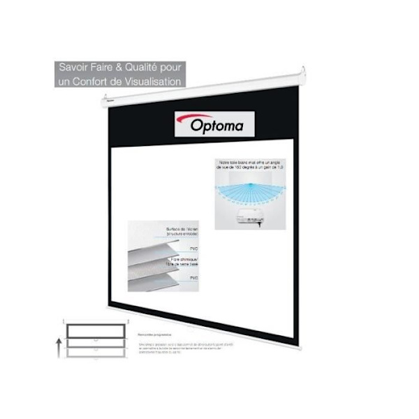 Projektionsduk - OPTOMA - DS-9092PMG+ - 16:9 - 92" - Matt vit Vit