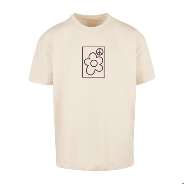 T-shirt oversize Upscale More Peace - benvit äggskal M
